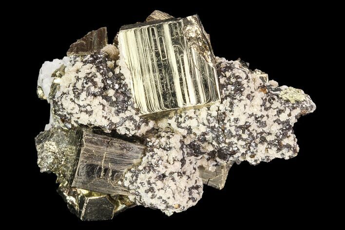 Pyrite, Chalcopyrite, Sphalerite and Quartz Association - Peru #99682
